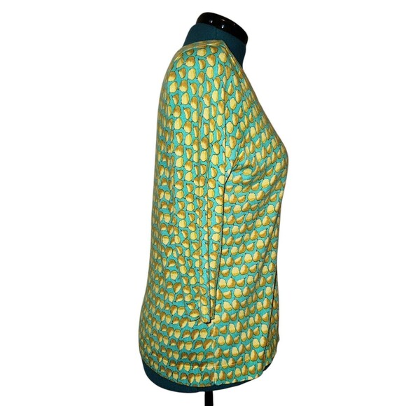 Talbots Button Back 3/4 Sleeves Pear Print Cardigan Sweater Women’s Size… - Picture 6 of 7